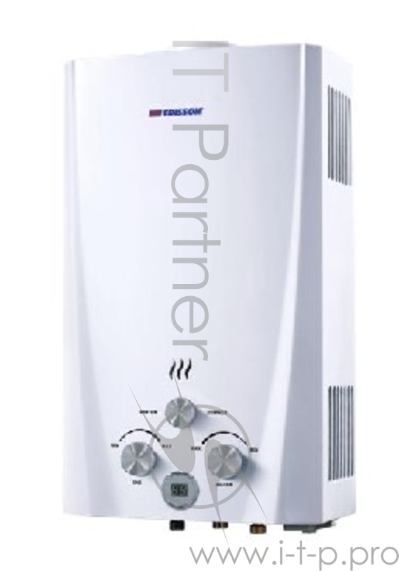 Водонагреватель EDISSON F 20 D Газовый проточный(Стеклянный фасад, мощность 20кВт, лужёный теплообменник 2,5кг, произв. 10л/мин, регулировка протока воды 0,025-0,8мПа и подачи газа 1274мПа, переключатель режимов «зима/лето», индикатор температуры, эл