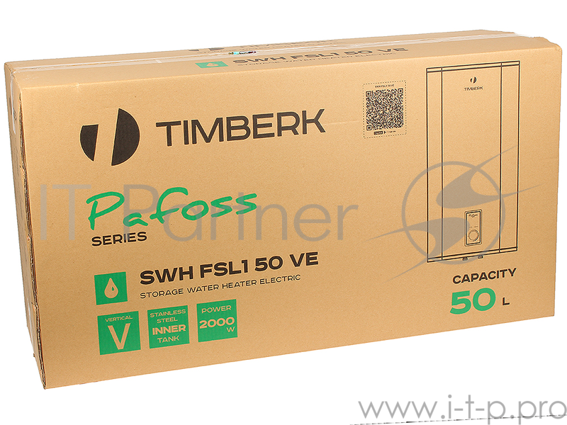 Водонагреватель Timberk SWH FSL1 50 VE накопительный (НЕРЖ,FSL1,50л,верт.,плоск.)