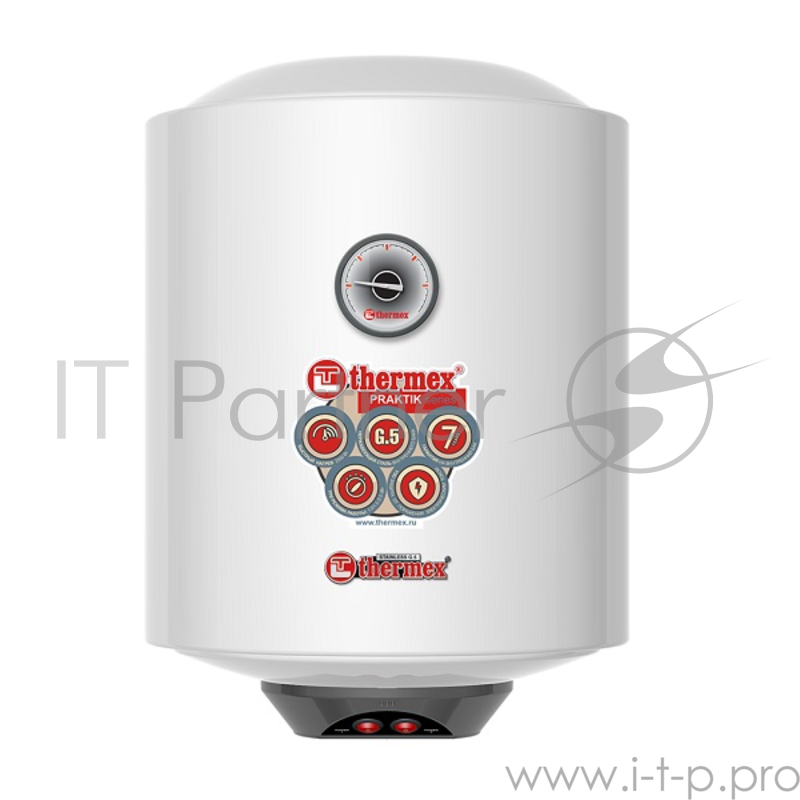 Водонагреватель THERMEX PRAKTIK 30 V SLIM Серия: PRAKTIK, Размеры (ВхШхГ) 501х365х378 мм, Форма Круглая узкая, Производство: Россия, Внутренний бак: Нержавейка, Исполнение: Вертикальное, Объем горячей воды 30 л, на внутренний бак: 7 лет, Мощ