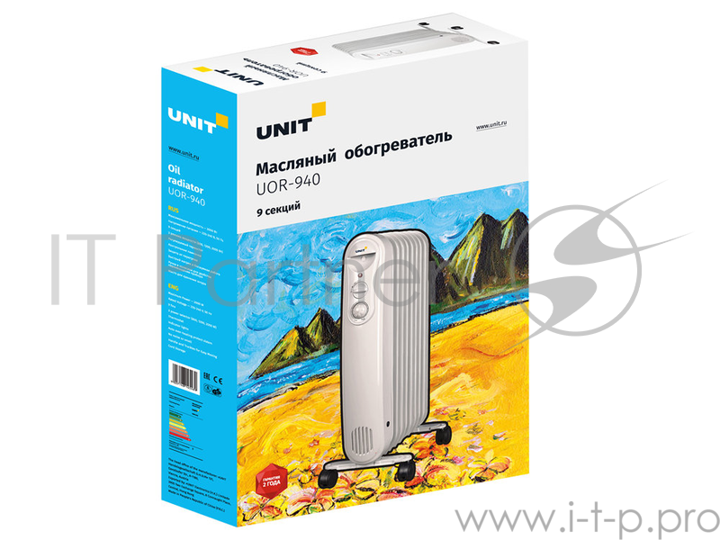 Масляный обогреватель UNIT UOR-940 9 секций, 2000Вт