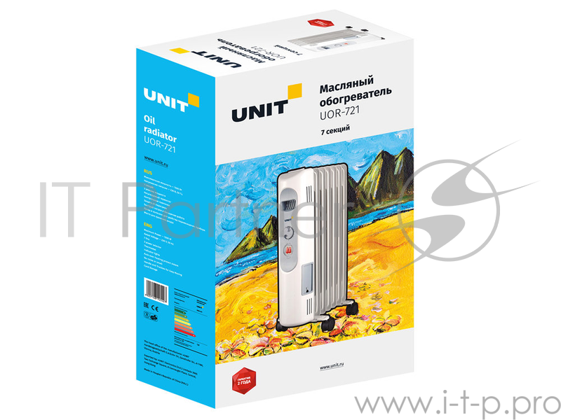 Масляный обогреватель UNIT UOR-721 7 секций, 1500Вт