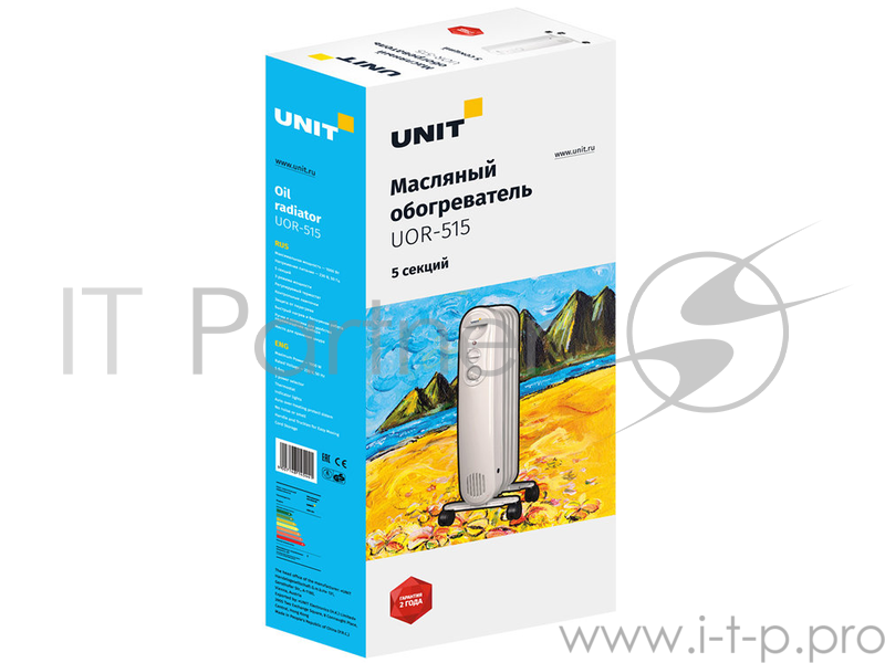 Масляный обогреватель UNIT UOR-515, 5 секций, 1000Вт
