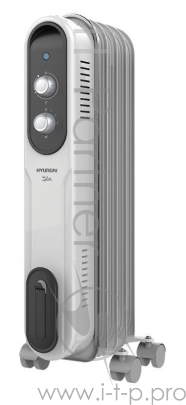 Масляный обогреватель Hyundai H-HO-9-05-UI846 5 секц., 1,0 кВт, 15 кв.м., мех. термостат,компактный, белый, серия Eqwo