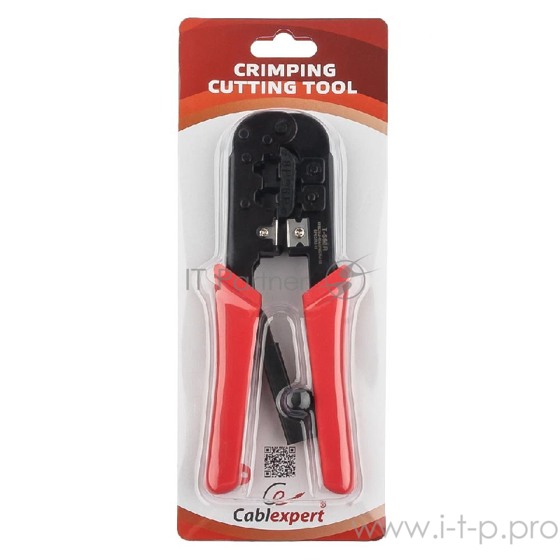 Обжимной инструмент Gembird T-568R Универсальные клещи для обжима и разделки кабеля RJ-11 (6p4c/6p2c), RJ-12 (6p6c), RJ-45 (8p8c) с фиксатором
