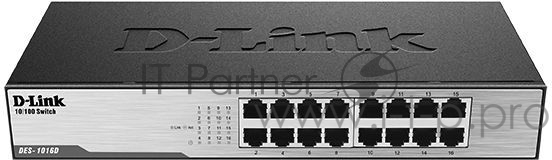 Сетевое оборудование D-Link DES-1016D/H1A Неуправляемый коммутатор с 16 портами 10/100Base-TX, функцией энергосбережения и поддержкой QoS