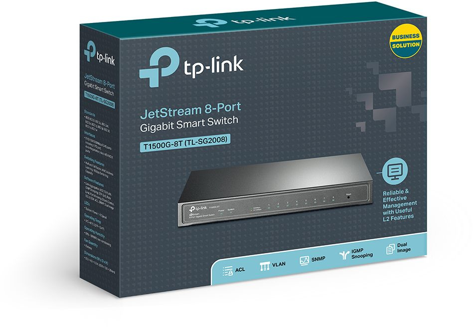 Сетевое оборудование TP-Link T1500G-8T JetStream 8-портовый гигабитный Smart коммутатор SMB