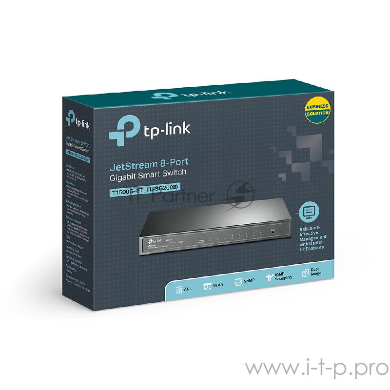Сетевое оборудование TP-Link T1500G-8T JetStream 8-портовый гигабитный Smart коммутатор SMB