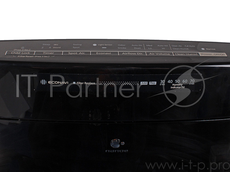 Климатический комплекс Panasonic F-VXH50R-K Оч-ль с увлажнением, Мощ. 45 Вт, пл 40 м.кв., ём-ть 2.3л, расход 150-500мл/ч, ШхВхГ 360x560x240, вес 8.6 к