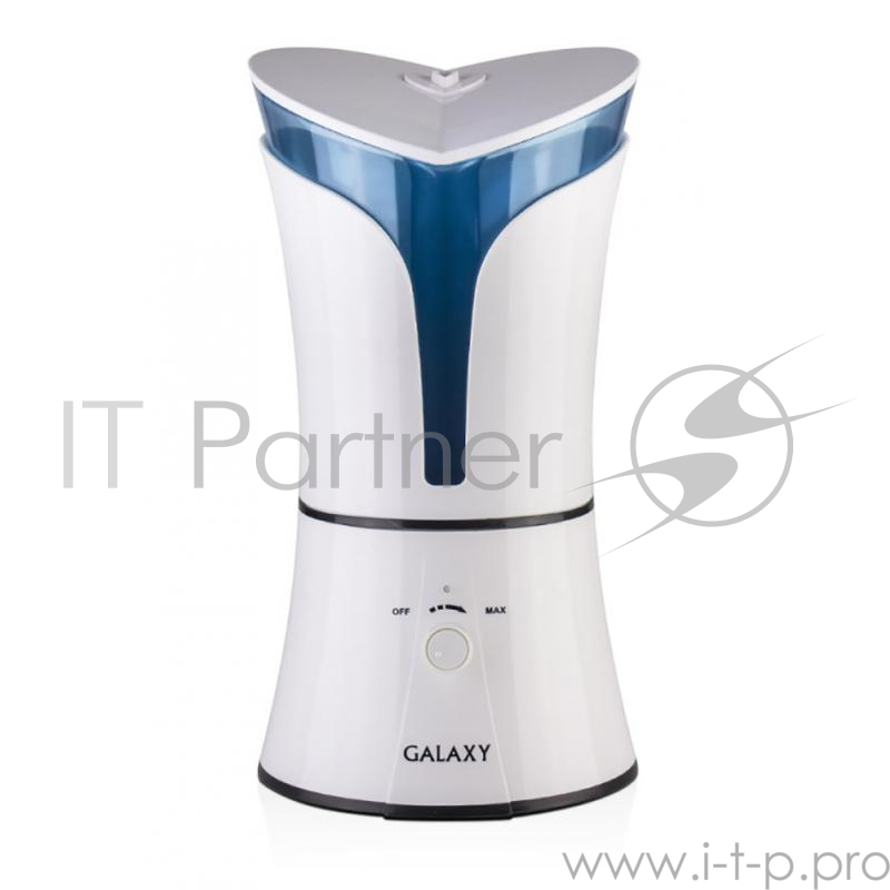 Увлажнитель воздуха GALAXY GL 8004(Увлажнитель воздуха ультразвуковой. Мощность 35 Вт, съемный резервуар для воды 3л. Выход пара, мл/ч: 350. Регулятор интенсивности увлажнения. Низкое потребление электроэнергии. Индикатор работы и опустошения резерву