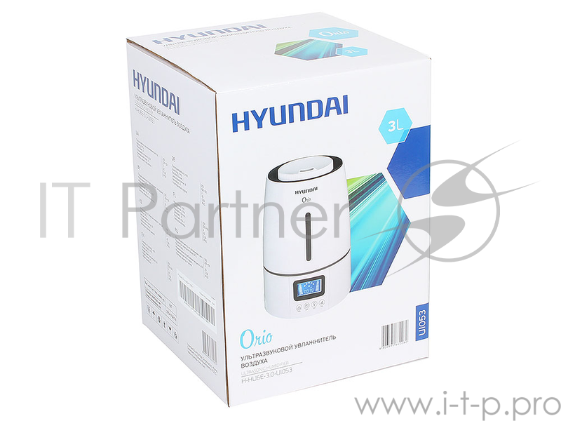 Ультразвуковой увлажнитель воздуха Hyundai H-HU6E-3.0-UI053 (электроника, белый, 300 мл/ч, 3 л)