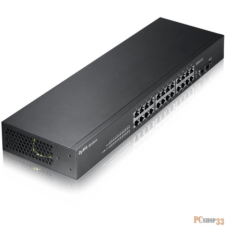 Сетевое оборудование Zyxel GS1100-24-EU0101F Коммутатор 24-портовый Gigabit Ethernet с 24 разъемами RJ-45 из которых 2 совмещены с SFP-слотами