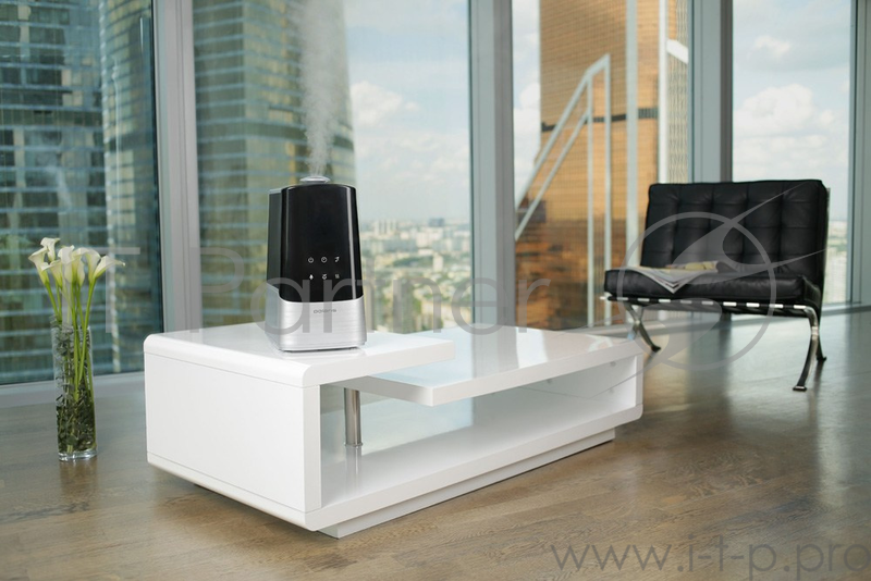 Увлажнитель Polaris PUH 6005Di, 30Вт, 5л, 450 мл/ч, 45 кв.м, время работы 45ч, дистанционное управление, сенсорное управление, ионизатор, таймер, Функция «Теплый пар», автоотключение при отсутствии воды, возможность использования арома-масел.