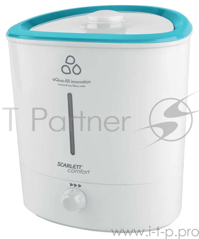 Увлажнитель Scarlett SC-AH986M12, 20Вт, 30 кв.м, 3,5л, 300 мл/ч, увлажнение+ароматизация, технология Aqua-Fill - удобный долив воды без снятия бака, защита от шума, выдвижная аромакапсула, подсветка, автооткл при недостаточном кол-ве воды