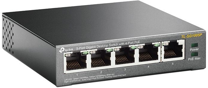 Сетевое оборудование TP-Link TL-SG1005P 5-портовый гигабитный настольный коммутатор с 4 портами PoE SMB