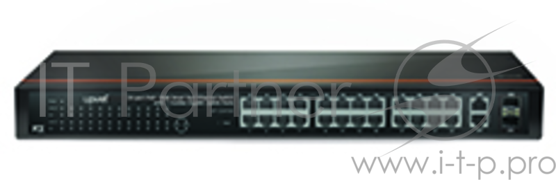 Сетевое оборудование UPVEL UP-326FEW Управляемый WebSmart коммутатор 24-порта PoE+ до 30Вт на порт 10/100 Мбит/с, 2 комбо порта 100/1000BASE-T/SFP в стойку 19