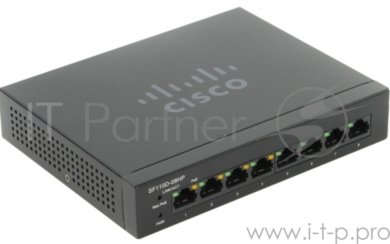 Сетевое оборудование Cisco SB SF110D-08HP-EU Коммутатор 8-Port 10/100 PoE Desktop Switch