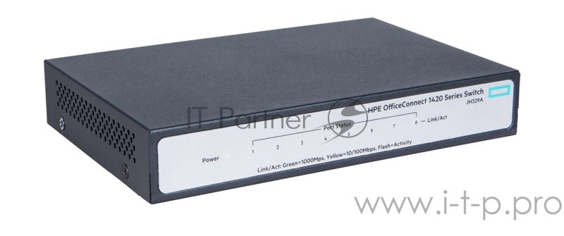 Сетевое оборудование HP JH329A Коммутатор HPE 1420-8G неуправляемый 19U 8x10/100/1000BASE-T