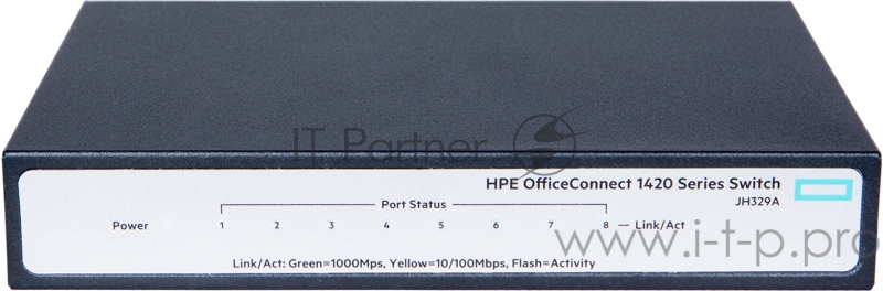 Сетевое оборудование HP JH329A Коммутатор HPE 1420-8G неуправляемый 19U 8x10/100/1000BASE-T