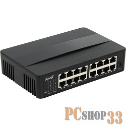 Сетевое оборудование UPVEL US-16F коммутатор 16x10/100BASE-TX пластиковый корпус, внешний БП