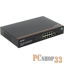 Сетевое оборудование UPVEL UP-219FEF Коммутатор 8-портов PoE+ до 30Вт на порт 10/100 Мбит/с, 1 комбо порт 100/1000BASE-T/SFP (металлический корпус, крепление для монтажа в стойку, Maximum PoE Output Power: 140W)