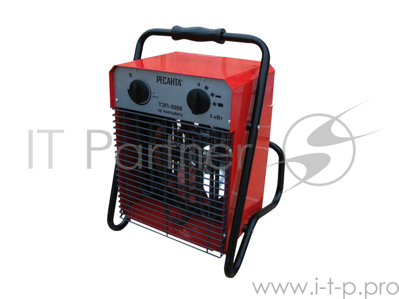 Тепловые пушки Ресанта ТЭП-5000 67/1/3 Тепловая электрическая пушка { квадратная, 380В, вентилятор/2500/5000 Вт, 6,9 кг }