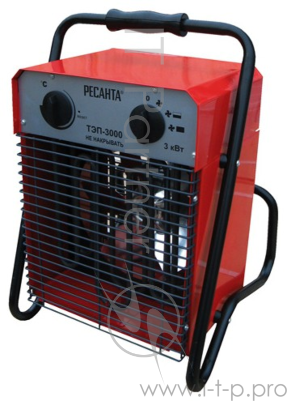 Тепловые пушки Ресанта ТЭП-3000 67/1/2 Тепловая электрическая пушка { квадратная, 220В, вентилятор/1500/3000 Вт, 6,1 кг }