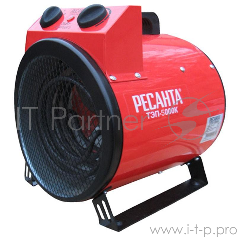 Тепловые пушки Ресанта ТЭП-5000К 67/1/5 Тепловая электрическая пушка { круглая, 380В, вентилятор/2500/5000 Вт, 8,5 кг }