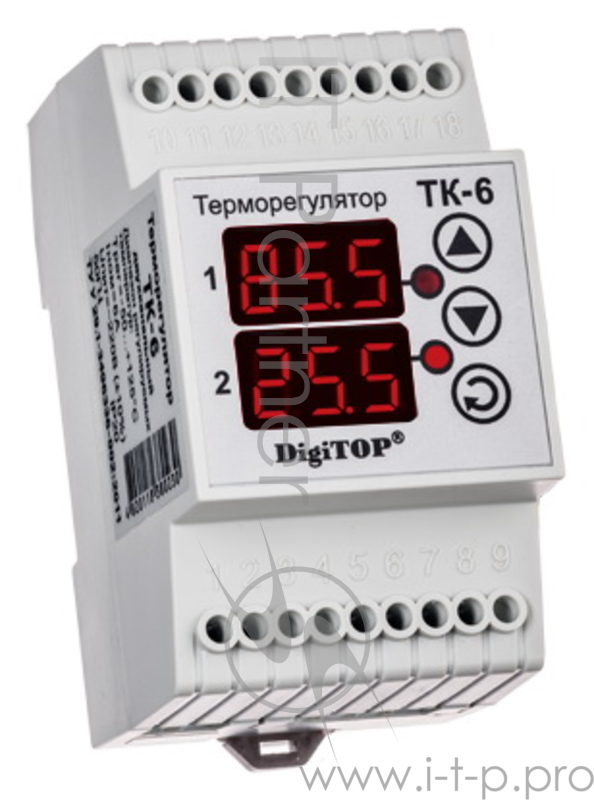 Терморегулятор DIGITOP ТК-6 креплением на DIN-рейку