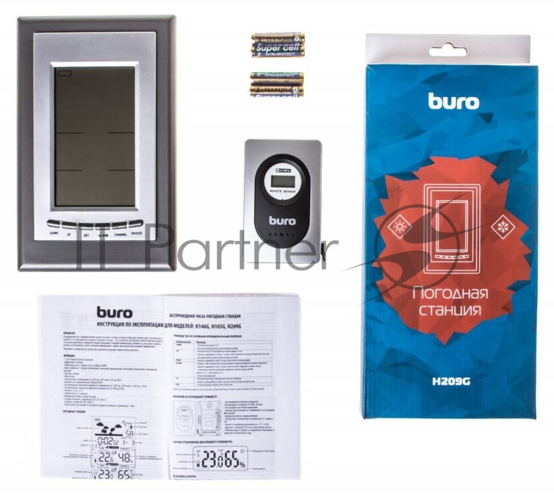 Погодная станция Buro H209G серебристый/черный