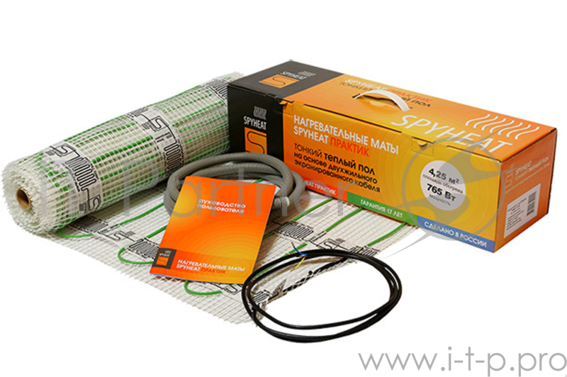Теплый пол SPYHEAT SHMD-12-315 без термостата площадь укладки 1.8кв.м мощность мата 315Вт