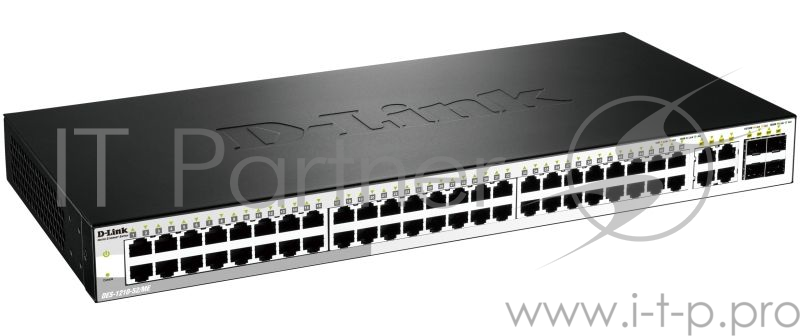 Сетевое оборудование D-Link DES-1210-52/ME/C1A Управляемый коммутатор 2 уровня с 48 портами 10/100Base-TX и 4 комбо-портами 1000Base-T/SFP