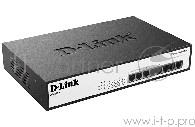 Сетевое оборудование D-Link DES-1008P+/A1A коммутатор неуправляемый с 8 портами 10/100Base-TX с поддержкой PoE