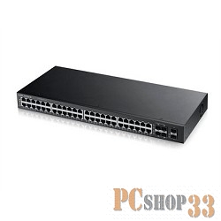 Сетевое оборудование ZyXEL GS1920-48-EU0101F Интеллектуальный коммутатор Gigabit Ethernet с 48 разъемами RJ-45 из которых 4 совмещены с SFP-слотами и 2 дополнительными SFP-слотам