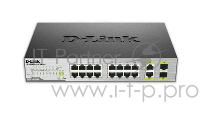 Сетевое оборудование D-Link DES-1018MP/A1A Коммутатор с 16 портами 10/100BASE-TX с поддержкой PoE +2 комбо-порта 10/100/1000BASE-T/SFP