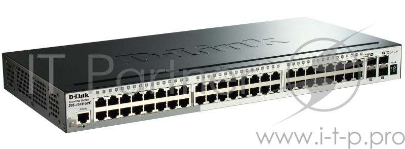 Сетевое оборудование D-Link DGS-1510-52X/A1A PROJ Управляемый стекируемый коммутатор SmartPro с 48 портами 10/100/1000Base-T и 4 портами 10GBase-X SFP+