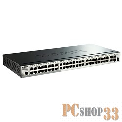 Сетевое оборудование D-Link DGS-1510-52/A1A Управляемый стекируемый коммутатор SmartPro с 48 портами 10/100/1000Base-T, 2 портами 1000Base-X SFP и 2 портами 10GBase-X SFP+