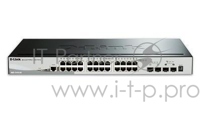 Сетевое оборудование D-Link DGS-1510-28P/A1A PROJ Управляемый стекируемый коммутатор SmartPro с 24 портами 10/100/1000Base-T с поддержкой PoE, 2 портами 1000Base-X SFP и 2 портами 10GBase-X SFP+