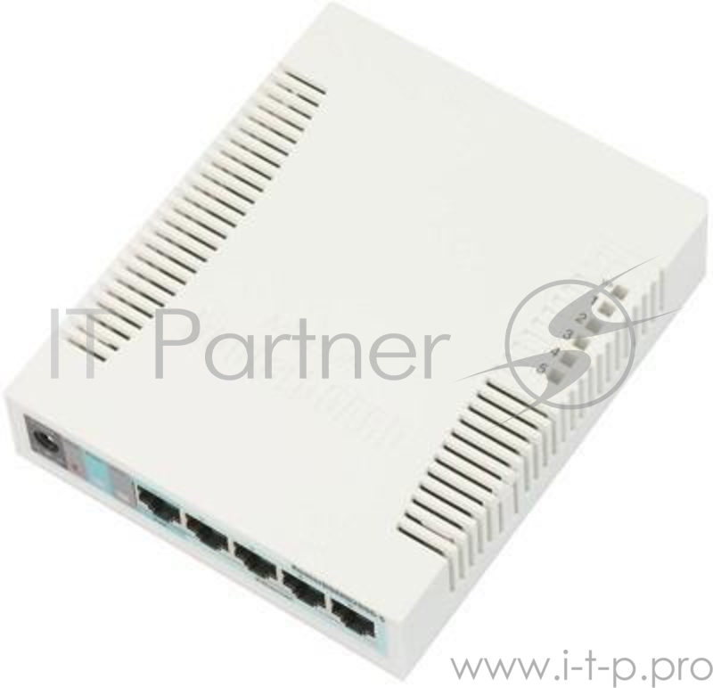 Сетевое оборудование MikroTik RB260GS Коммутатор RouterBOARD 260GS 5-port Gigabit smart switch with SFP cage, SwOS, plastic case, PSU
