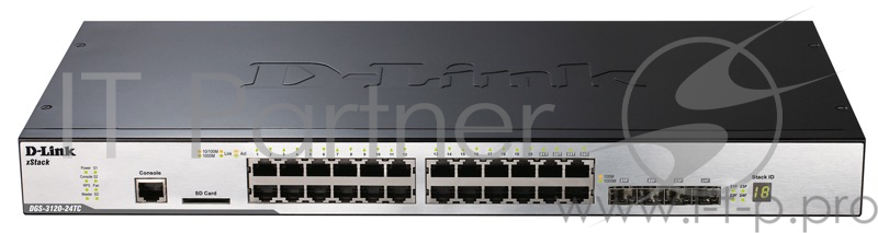 Сетевое оборудование D-Link DGS-3120-24TC/B1ARI PROJ Управляемый коммутатор 3 уровня с 20 портами 10/100/1000Base-T + 4 комбо-портами 10/100/1000Base-T/SFP + 2 портами 10G c разъемом CX4