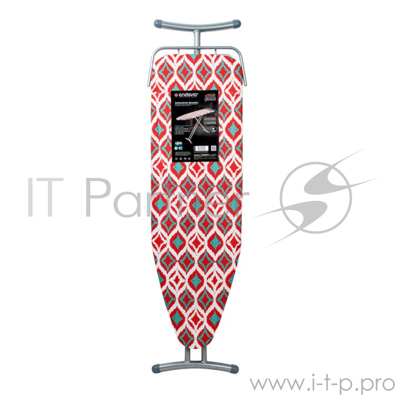 Гладильная доска Endever Delta-21, подставка д/утюга, 7 регулировок по высоте, высота 90 см, 122х38 см, серебристый