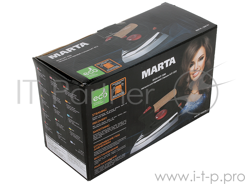 Утюг- насадка MARTA MT-1130 к паровой станции MT-1172 MARTA цвет черный/сталь