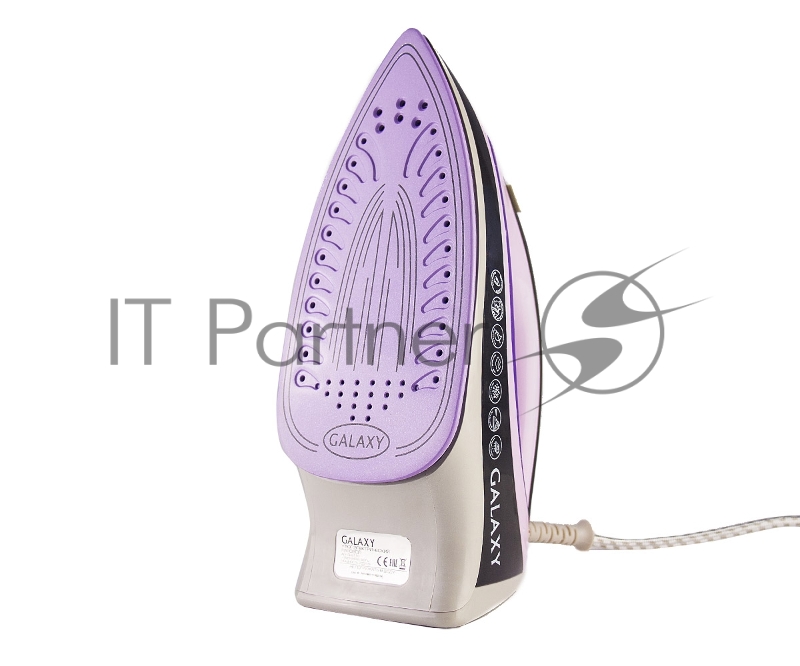 Утюг GALAXY GL 6110(Мощность 2200 Вт. Керамич. покрытие подошвы. Силикон. уплотнитель крышки резервуара. Ф-ция «Cамоочистка», «Антикапля», «Антинакипь». Индикатор уровня воды, нагрева. Вертикал. отпаривание/паровой удар/ф-ция увлажнения. Защита от пе