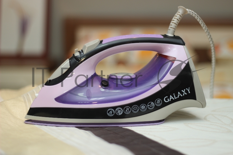 Утюг GALAXY GL 6110(Мощность 2200 Вт. Керамич. покрытие подошвы. Силикон. уплотнитель крышки резервуара. Ф-ция «Cамоочистка», «Антикапля», «Антинакипь». Индикатор уровня воды, нагрева. Вертикал. отпаривание/паровой удар/ф-ция увлажнения. Защита от пе