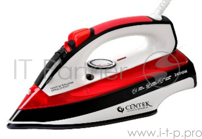 Утюг Centek CT-2336 красный 2600Вт, 300мл., керамика, защита от протечек, антинакипь, самоочистка