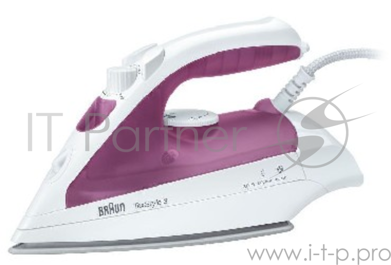 Утюг BRAUN TS-320(Мощность 1700Вт.Подошва нерж. сталь. Паровой удар 90г/мин. Система защиты от накипи. Вертикальное отпаривание. Постоянная подача пара. Функция разбрызгивания. Цвет фиолетовый.)