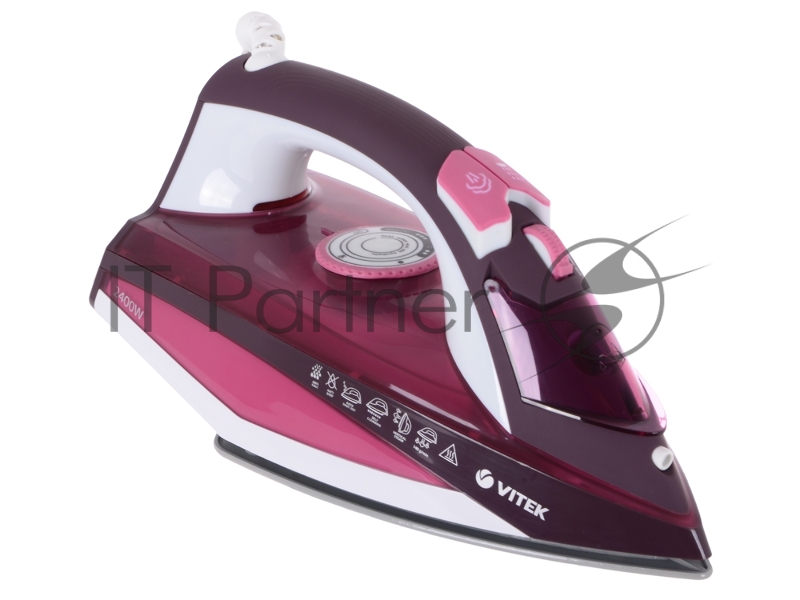 Утюг VITEK VT-1215 (PK) максимальная мощность 2400 Вт.Подошва Ceramic Ultra Care.