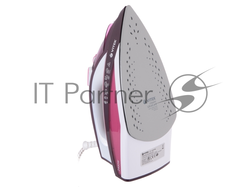 Утюг VITEK VT-1215 (PK) максимальная мощность 2400 Вт.Подошва Ceramic Ultra Care.