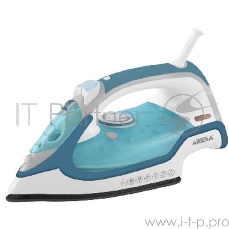 Утюг ARESA AR-3109 (• 220-240В 50Гц 2200Вт • Мощность: 2200 Вт • КЕРАМИЧЕСКАЯ подошва • Регулируемый пар: 30 г/мин • Паровой удар: 90 г/мин • Объём резервуара: 250 мл • Горизонтальное отпаривание • Вертикальное отпаривание • Функция самоочистки • Сис
