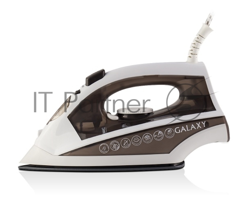 Утюг GALAXY GL 6116 (Мощность 2200 Вт. Керамич. покрытие подошвы. Силиконовый уплотнитель крышки резервуара. Функция «Самоочистка», «Антикапля», «Антинакипь». Вертикальное отпаривание / паровой удар / функция увлажнения. Защита от перегрева.)