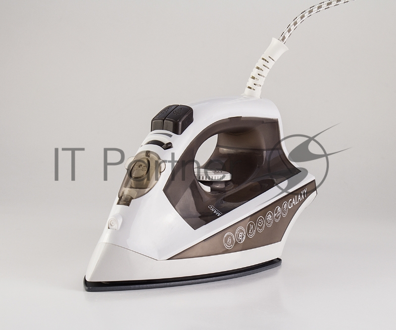 Утюг GALAXY GL 6116 (Мощность 2200 Вт. Керамич. покрытие подошвы. Силиконовый уплотнитель крышки резервуара. Функция «Самоочистка», «Антикапля», «Антинакипь». Вертикальное отпаривание / паровой удар / функция увлажнения. Защита от перегрева.)